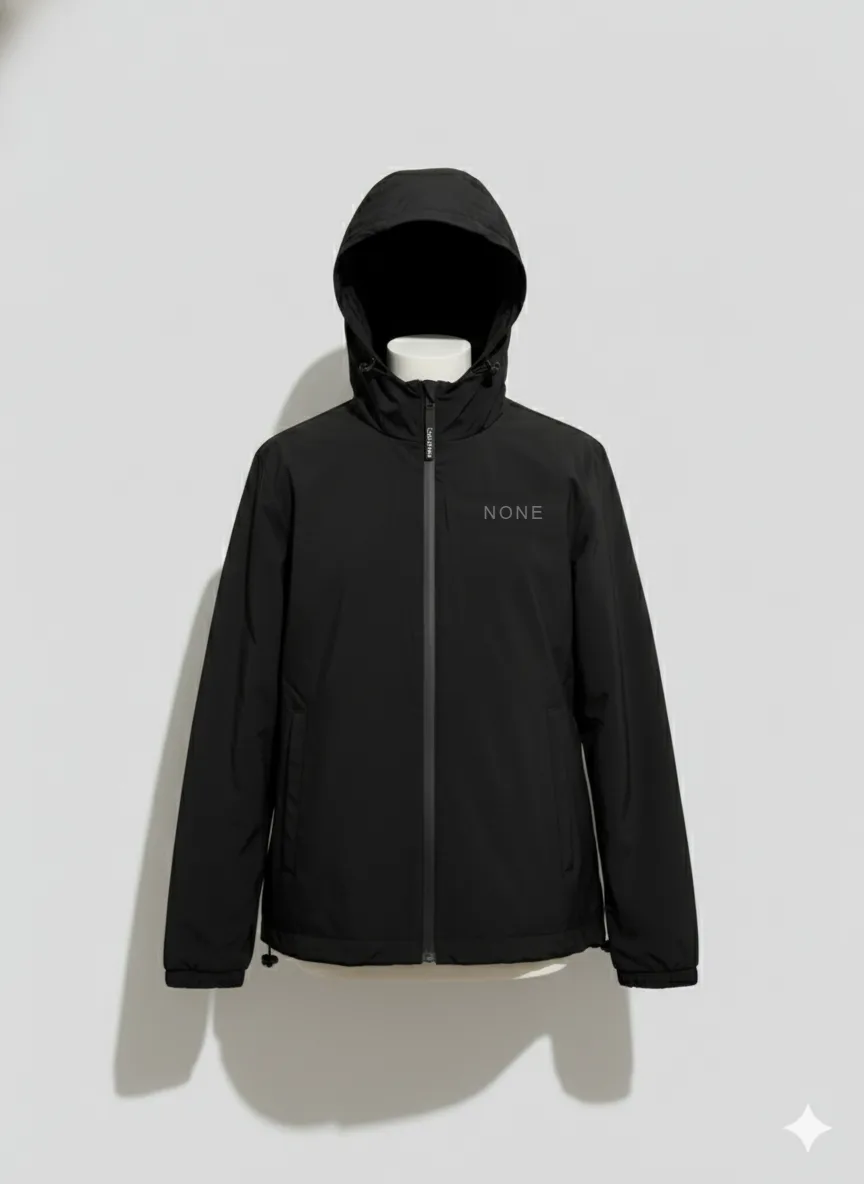 Hooded windbreaker close-up